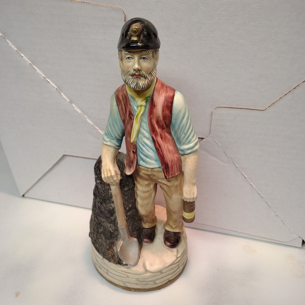 Ceramic Coal Miner Figure ArtMark Portugal With Shovel Figurine